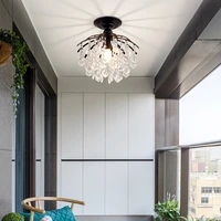 crystal led ceiling light deco gold for living room kitchen postmodern bedroom crystal lighting lampadario fixture 110 240v
