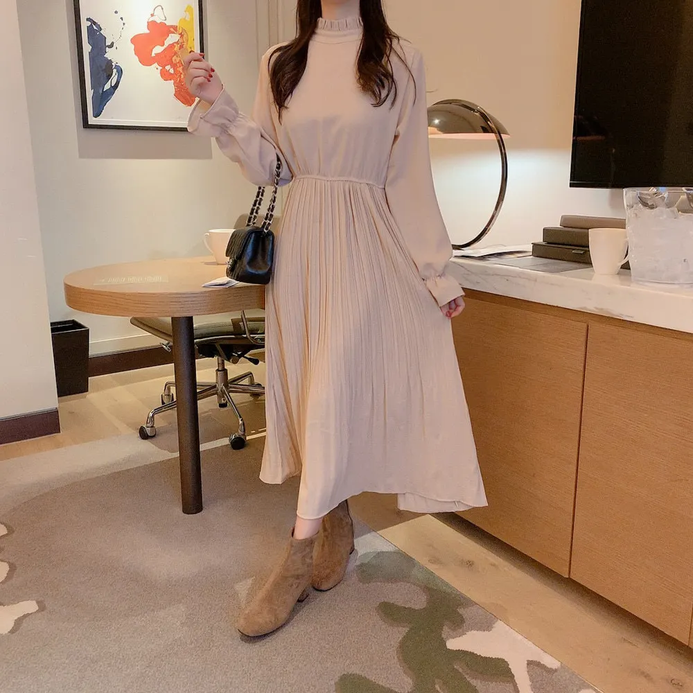 2020 новая весенняя женская одежда элегантное платье с длинным Расклешенным