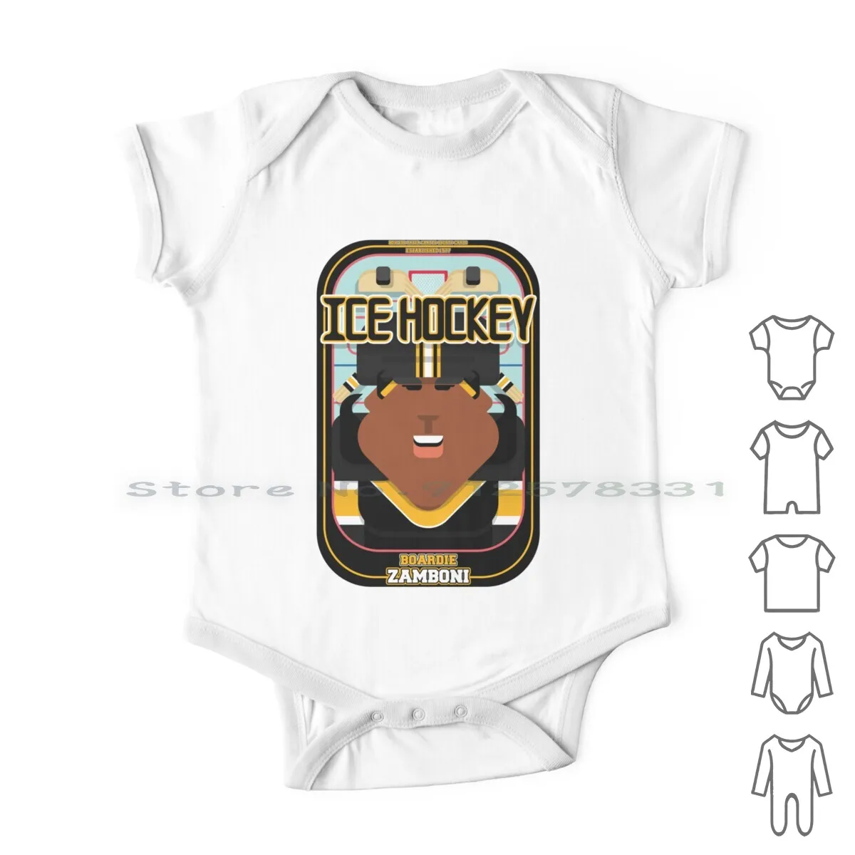 

Хоккей с шайбой, черная и желтая кайма Замбони, версия Aretha, Одежда для новорожденных, комбинезоны, хлопковые комбинезоны, Hcokey, художественны...