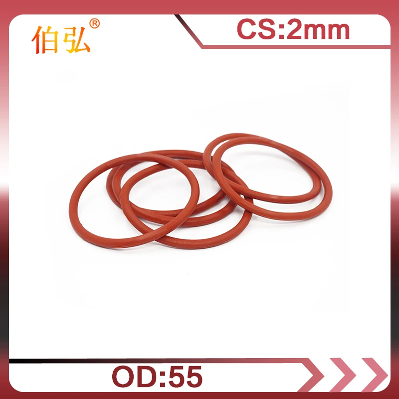 Красные силиконовые Ring 1 шт./лот Силиконовое/VMQ уплотнительное кольцо толщиной OD55