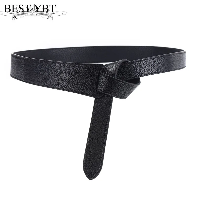 

Best YBT Women Belt Imitation Leather Knot Buckle Waist Seal Ladies Fashion Simple Students Summer Garment Decorative Belt
