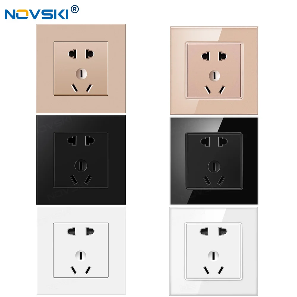 NOVSKI 10A 5 Hole Wall Socket for Xiaomi Smart Home German Bayer Base 110-250V Grounded | Обустройство дома