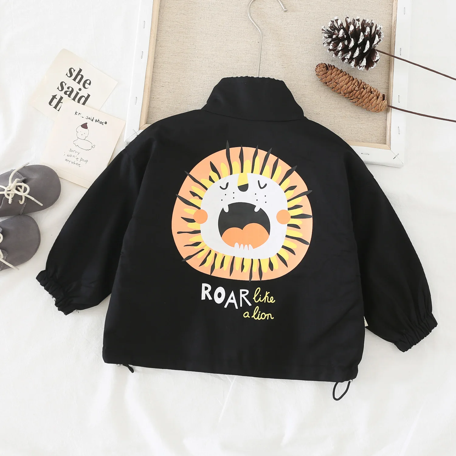 

Hot Sale New Spring Autumn Fashion Kids Jacket Boys Cute Lion Baby Outerwear Coats Boys Kids Reversible Children Clothing