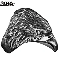 zabra 925 sterling silver eagle finger rings for men women rock punk gothic vintage style fine fashion bar retro black jewelry