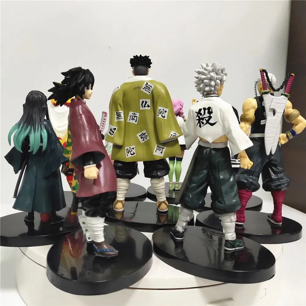 9 шт./компл. фигурки аниме рассекающие демонов Rengoku Tengen Muichirou Mitsuri Iguro Obanai Sanemi Himejima