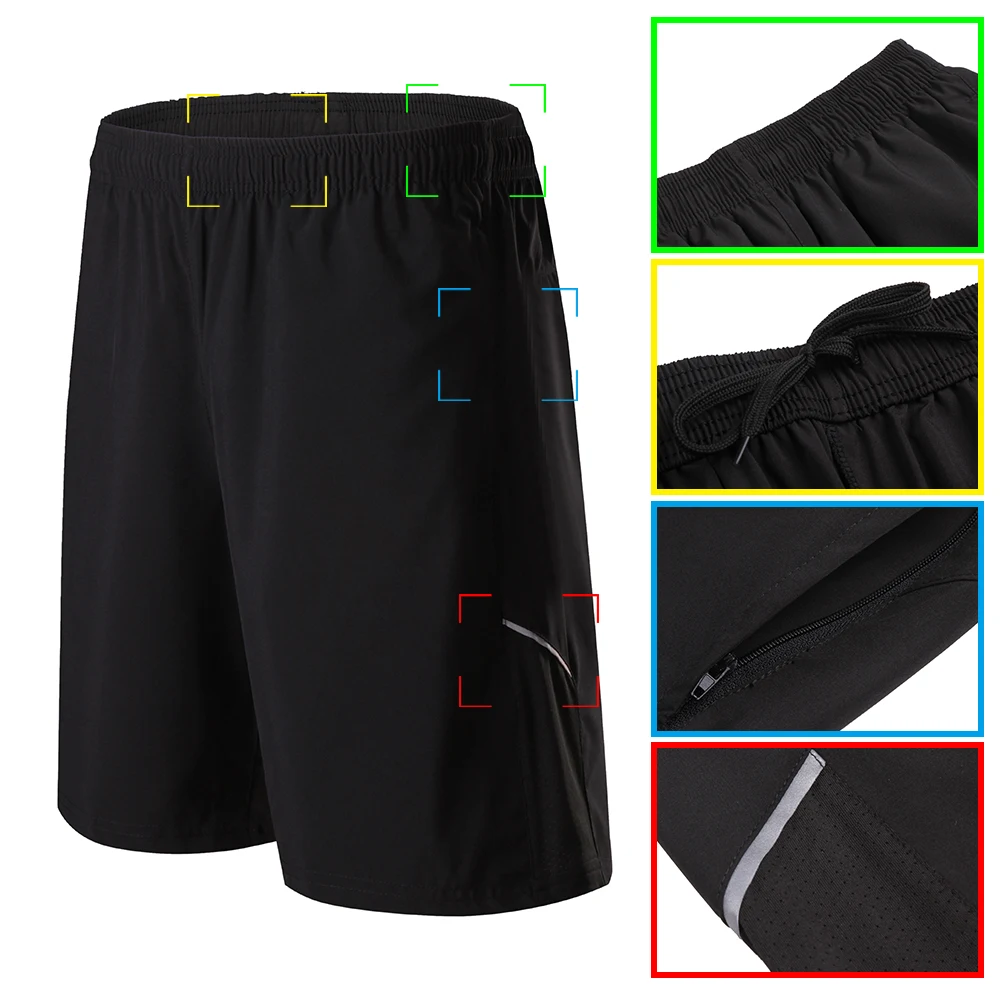 Running Shorts Men Sports Jogging Zipper Pockets Shorts Men's Basketball Fitness Training Quick Dry Short Pant