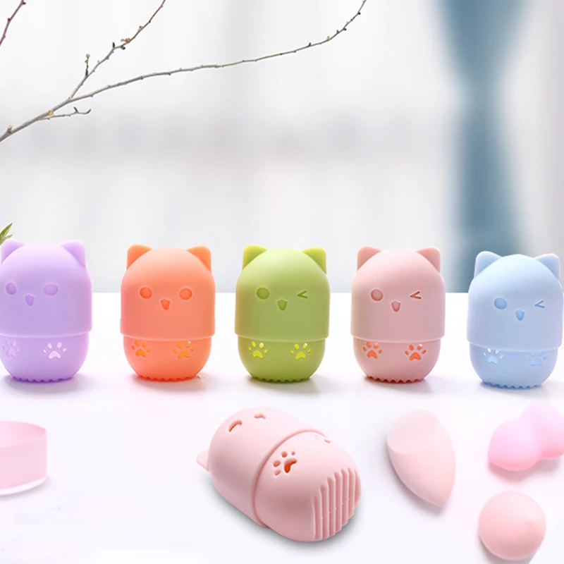 Силиконовый держатель для сушки пудры в виде котенка| |