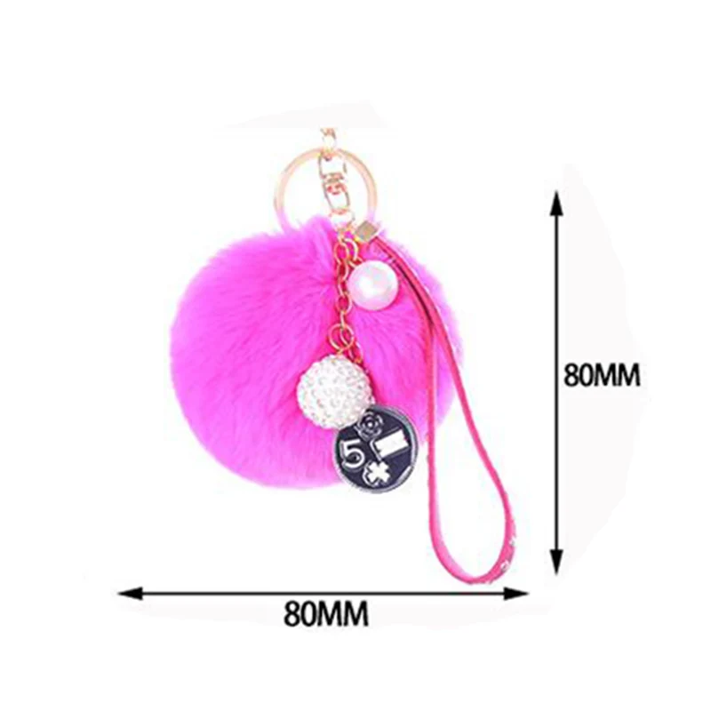 Модные брелки с помпонами и кроликом женские Брелки искусственным мехом брелок
