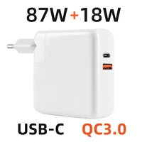 87w usb c with 18w qc3 0 105w type c power adapter for macbook proair surface book 2 3 pro 7 ipad iphone 12 11 and more