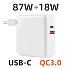 Адаптер питания usb-c, 87 Вт, 18 Вт, QC3.0, 105 Вт, для MacBook ProAir, Surface Book 2, 3 Pro, 7, iPad, iPhone 12, 11 и др.