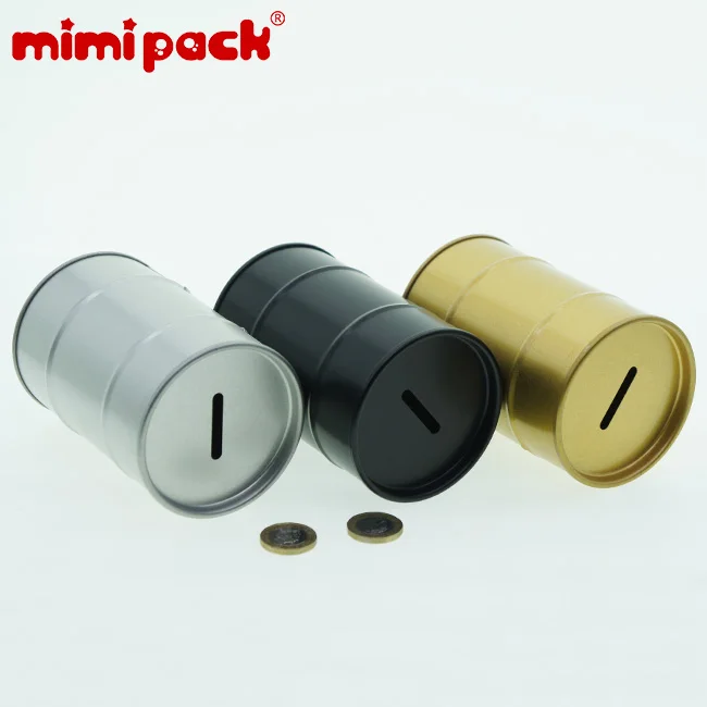 Mimipack круглая металлическая жестяная банка для монет копилка 77x115 мм коробка