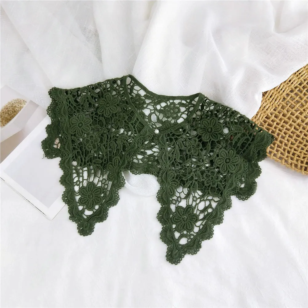 Linbaiway женский накладной воротник шаль цветочный вязаный кружевной съемный