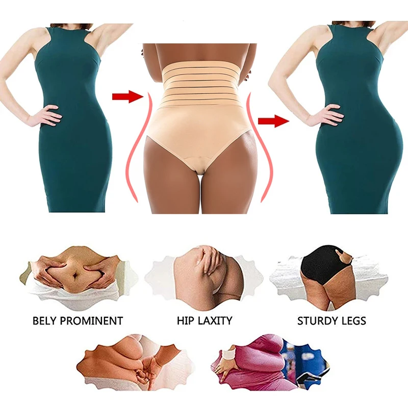 Тренировочное женское корректирующее белье с высокой талией бесшовные стринги