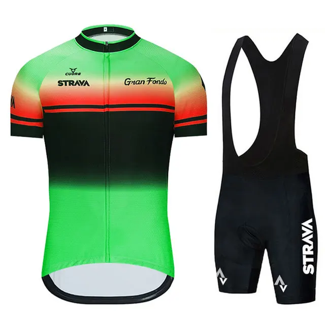 

STRAVA 2021 Professional Team Men's Better Rainbow Mountain Bike Cycling Jersey Set Breathable Road Bike Cycling Jersey Set