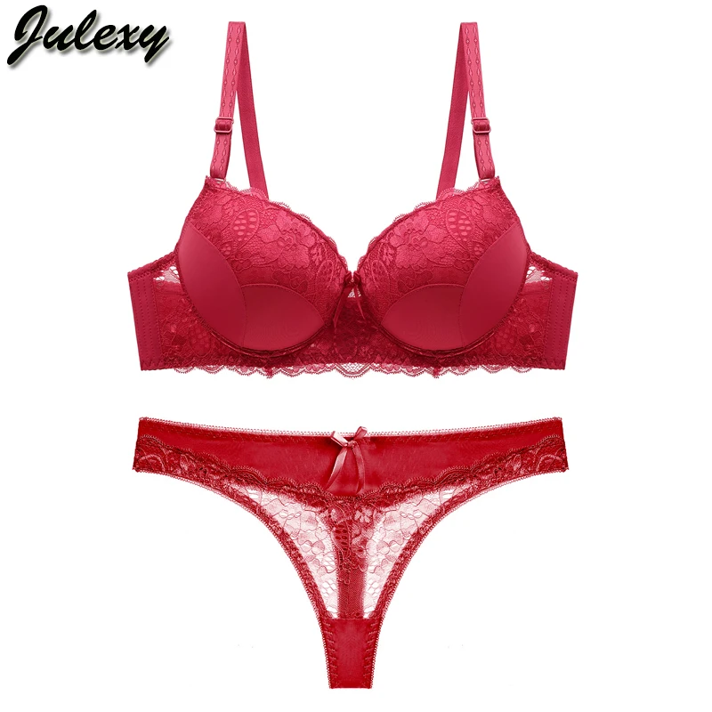 Комплект женского кружевного нижнего белья Julexy однотонное с