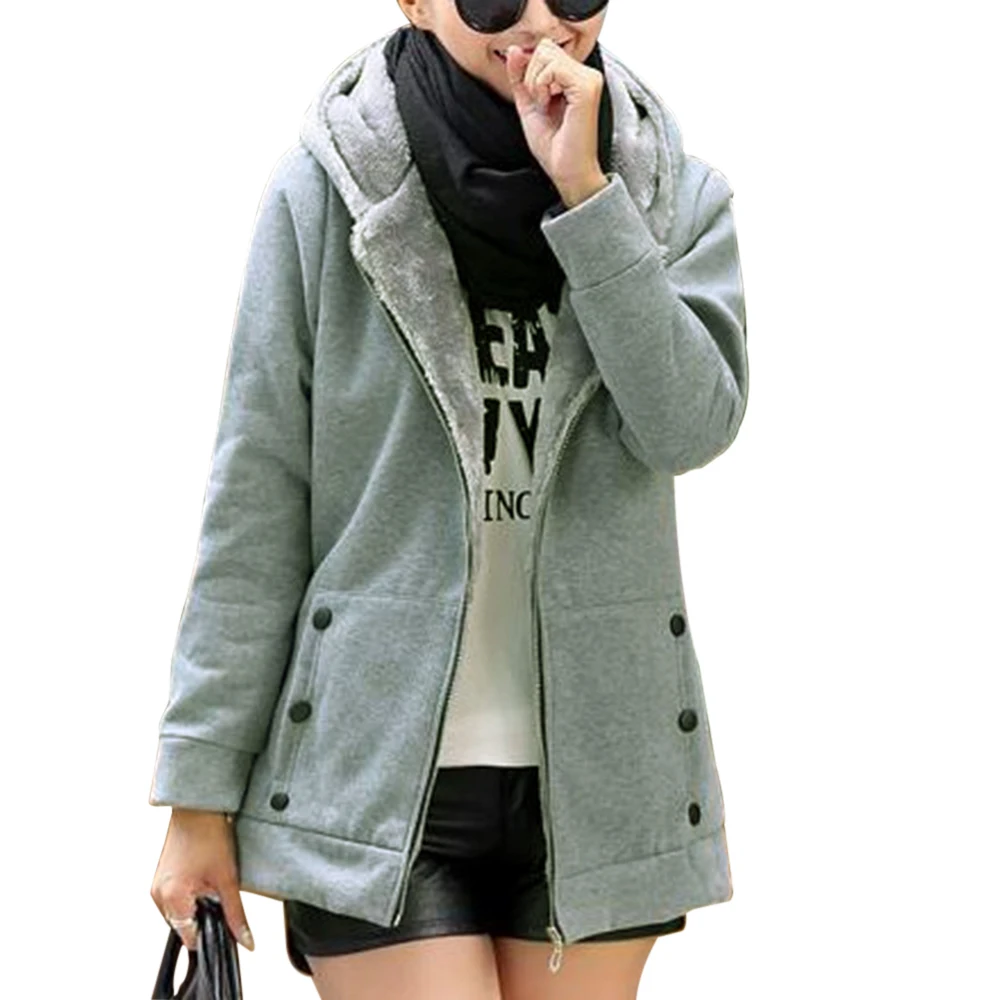 

2021 Zipper Warm Fashion Hoodies Women Long Sleeve Hoodies Jackets Hoody Jumper Overcoat Outwear Female Sweatshirts