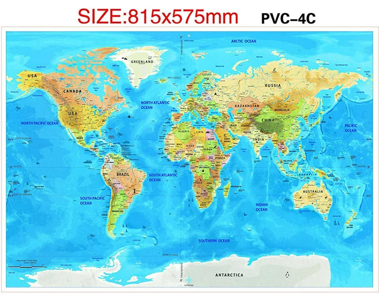 

Водонепроницаемая карта с защитой от царапин, Карта мира, лучшее украшение, школьные и офисные канцелярские принадлежности
