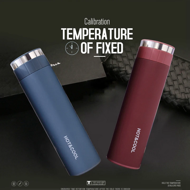 500ml Stainless Steel Vacuum Flask with Fliter Business Creative Insulated Water Tea Bottle Portable Outdoor Thermos Cups |