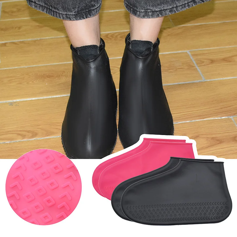 

1 Pair Of Reusable Silicone Shoe Covers Outdoor Non-Slip Waterproof Rain Boot Covers S/M/ Barber Anti-Drop Rubber Shoe Covers