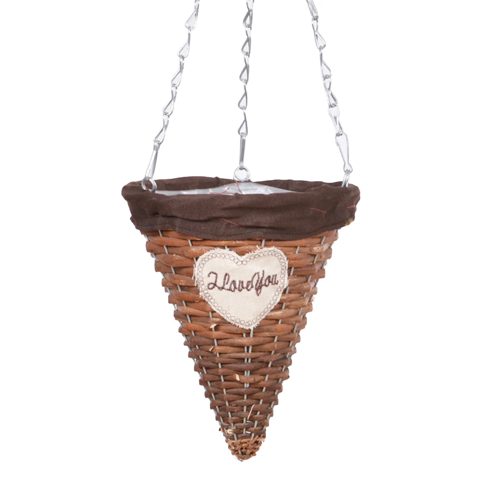 

Hand Woven Flower Plants Hanging Storage Basket Container Sundries Organizer