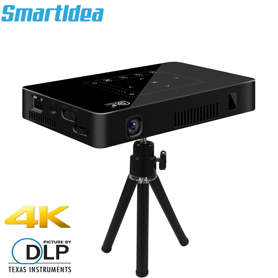 Smartldea P10 мини интеллектуальный проектор DLP мобильный android wifi Проектор bluetooth 4K Встроенный аккумулятор сенсорные клавиши Airplay Miracast DLNA