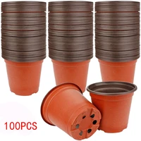 100pcs 4 inch plant pot planting flower nursery starter grow home flowerpot gardening container with hollows garden tool