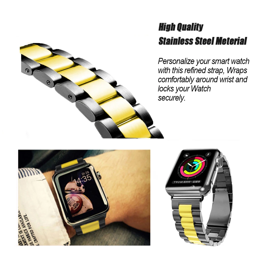 DEALELE Нержавеющая сталь ремешок для наручных часов Apple Watch серии 3/2/1 42 мм 38 версия