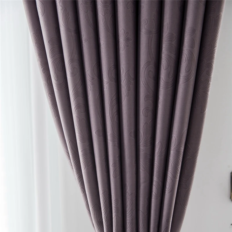 Занавески для спальни плотные серые с 3d-гравировкой JS266C | Дом и сад