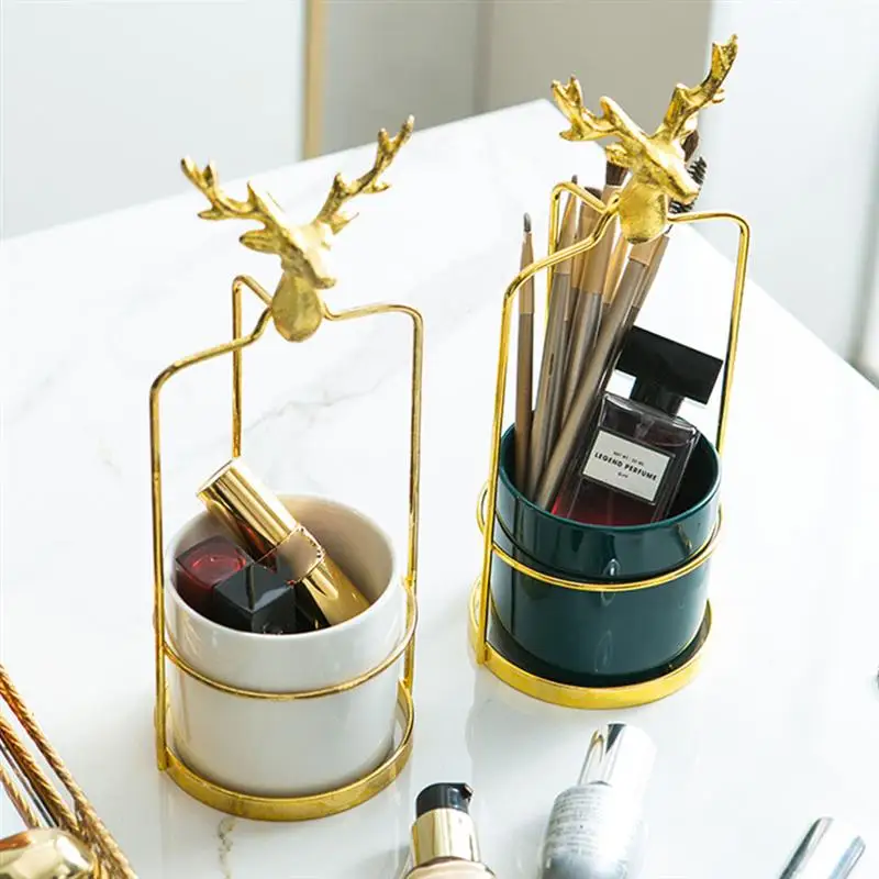 

2Pcs Simple Storage Boxes Cosmetics Holders Jewelry Storage Cases Ceramic Boxes