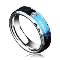 new modern fashion 6mm blue men and women ring tungsten carbide couple wedding ring eternal love couple jewelry size 6 13