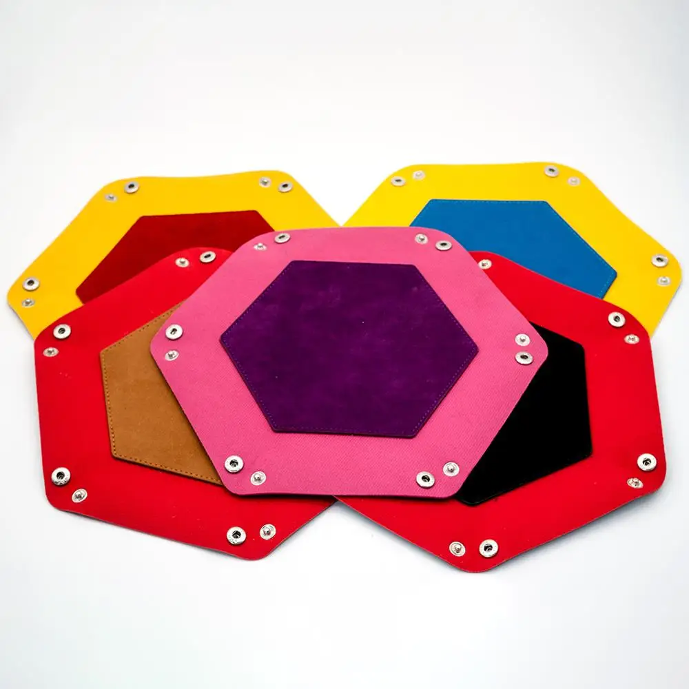 Складной лоток для игральных костей шестиугольный кожаные кубики вращающийся