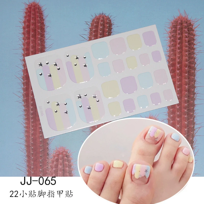 1 Piece Of Fashionable Bronzing And Dyeing Nail Stickers Full Coverage Self-Adhesive Nail Polish Foot Wrap Stickers For Women