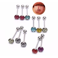 10pcsbag tongue piercing set langue piercing tongue stud ring balls for women tongue bars barbell body jewelry