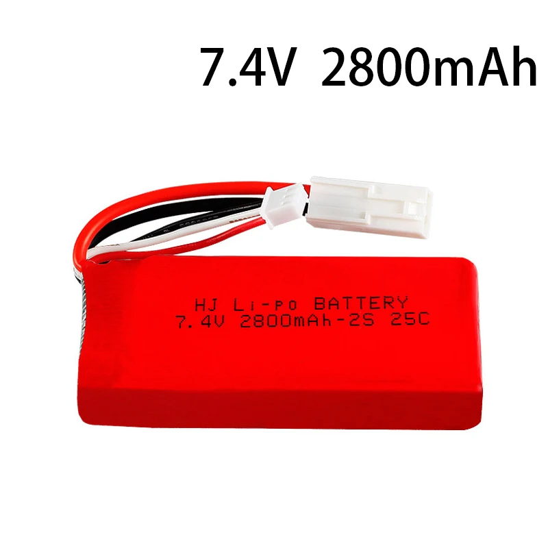 

Литий-Полимерный Аккумулятор 7,4 в 2800 мАч с зарядным устройством USB для пульта дистанционного управления FT009 2,4G батарея для лодки скоростной ...