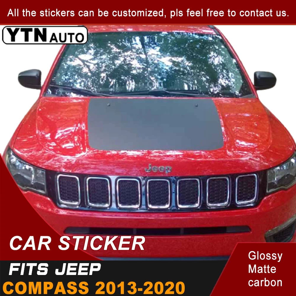 Car Decals For Jeep Compass 2013-2020 TRAILHAWK MATTE BLACK VINYL HOOD DECAL STICKER GRAPHIC Car Accessories