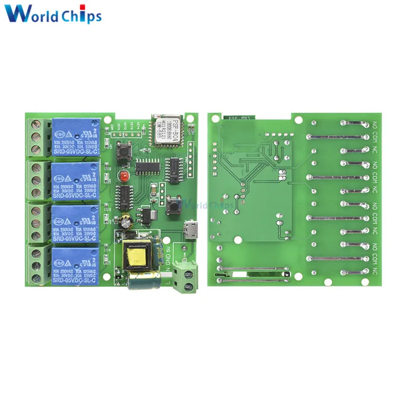 DC 12V 24V 220V DC 5 V-32 V 4 WiFi реле канала модуль Беспроводной дистанционного Управление переключатель пробежку с встроенной функцией спуска затвора с помощью приложения на телефоне для умного дома