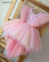 puffy tulle flower girls dresses crystals princess birthday party pageant gowns christening communion dress photoshoot