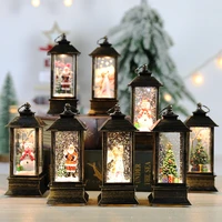 christmas oil lamp vintage style decoration mall window led light for home with inner scene battery operated high quality d37