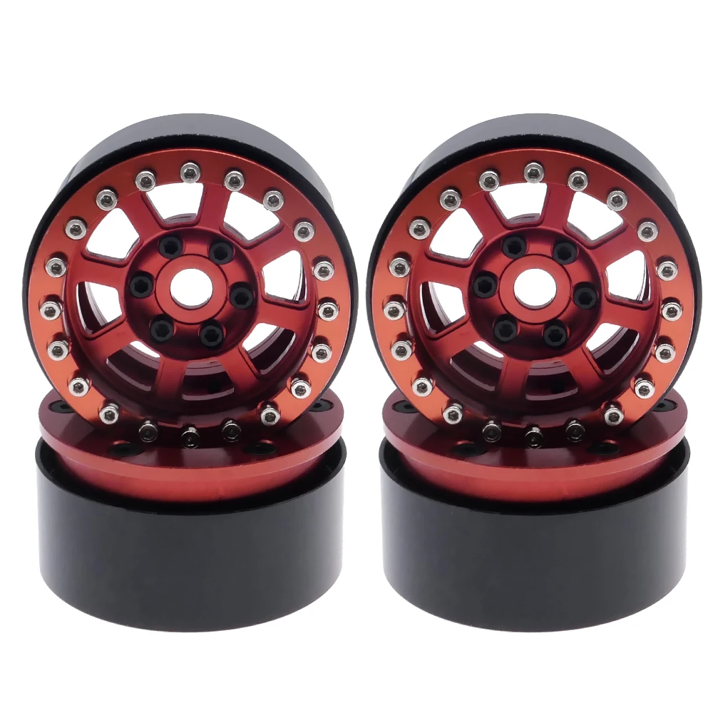 RCAWD 4pcs 1.9” BEADLOCK WHEEL FOR 12MM HEX SCALE CRAWLERS for 1-10 RGT 86100 86110 FTX5579 Outback Fury crawler parts