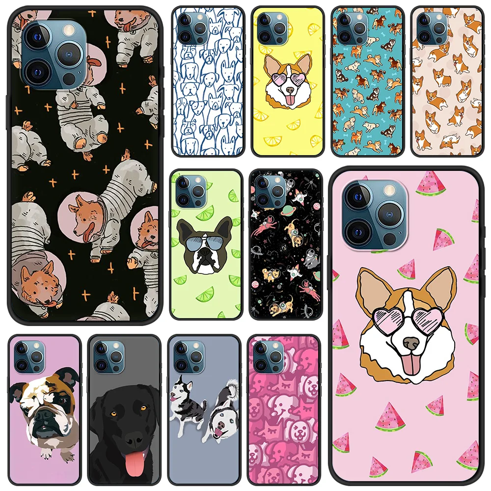 

Cute Cartoon Dog Fundas Shockproof For iPhone 13 12 11 Pro Max 8 7 Plus SE 2020 Case Soft Cover For iPhone X XR XS Max Shell TPU
