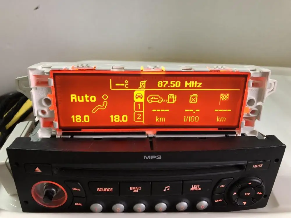 Белый корпус красный Экран 5 меню USB Bluetooth дисплей монитор 12pin для Peugeot 307 207 408 citroen C4