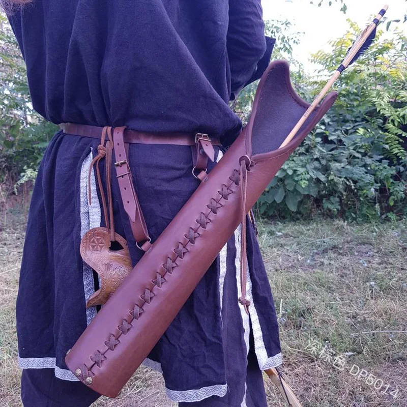 Аксессуары для костюма в средневековом стиле Кожаная поясная сумка со стрелами