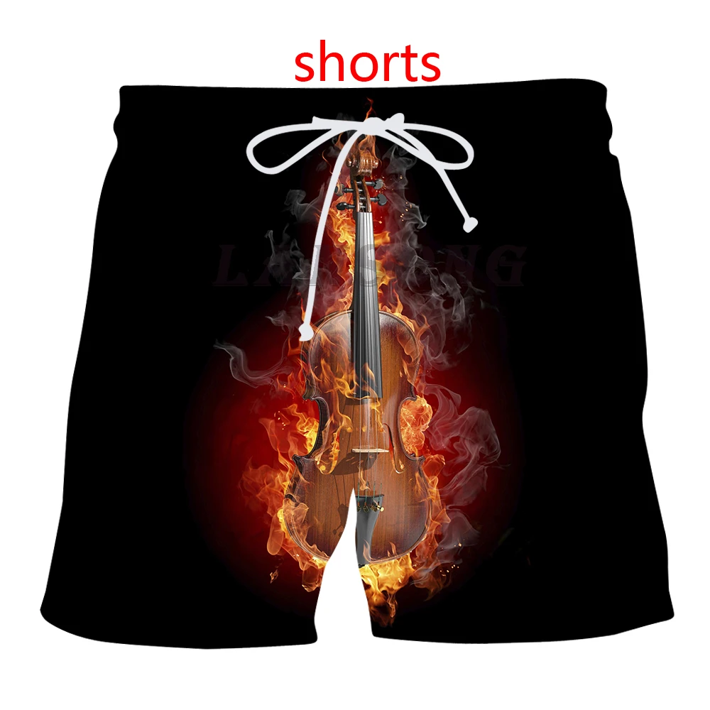 Футболка с рисунком скрипки и огня 3d модные мужские толстовки штаны забавная