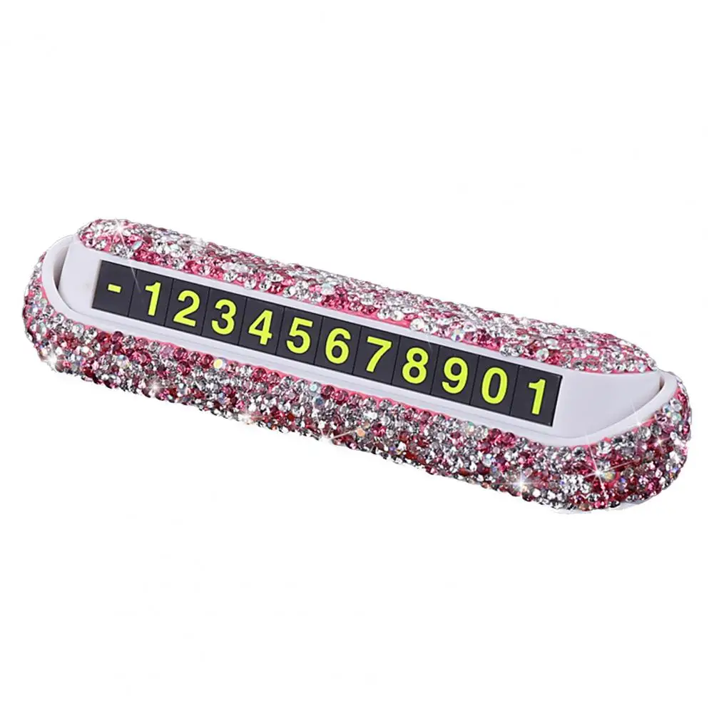 

Phone Number Card Hideable Sun-resistant Compact Hidden Rhinestone Number Card for Business Gifts