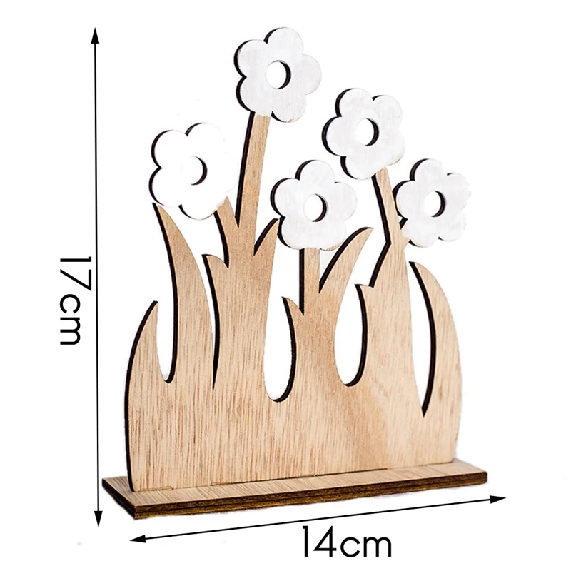 

Wood Flower Ornaments Easter Table Tulip Flower Decoration Desktop Standing Flower Crafs, Easter Gift
