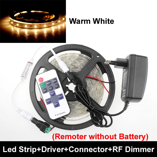 RF-Warm White SMD 5050 светодиодные полосы водонепроницаемый теплый белый красный синий Epistar 60 светодиодов/м Ambilight Подсветка Водонепроницаемый 12 В светодиодные полосы дистанционного управления - Испускаемый цвет: RF-Warm White