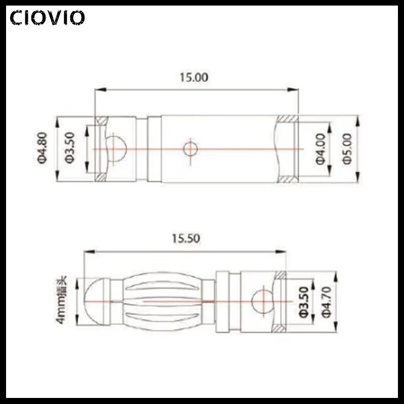 Штекер-банан CIOVIO 50 пар (= 100 шт./лот) 3 5 мм позолоченный штекер-гнездо для