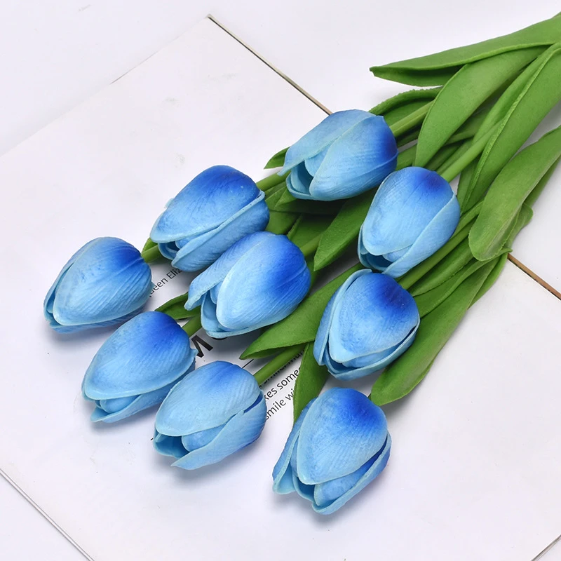 

10pcs Tulip Artificial Flower PU Real Touch Bouquet Fake Flowers For Wedding Decoration Spring Party DIY Home Garden Supplies