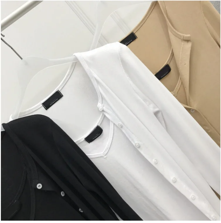 

2021 Summer T Shirt Women Elasticity T-Shirt Woman Clothes Tops Slim Tshirt Female Womens Sexy Canale cardigan 2 two pieces set