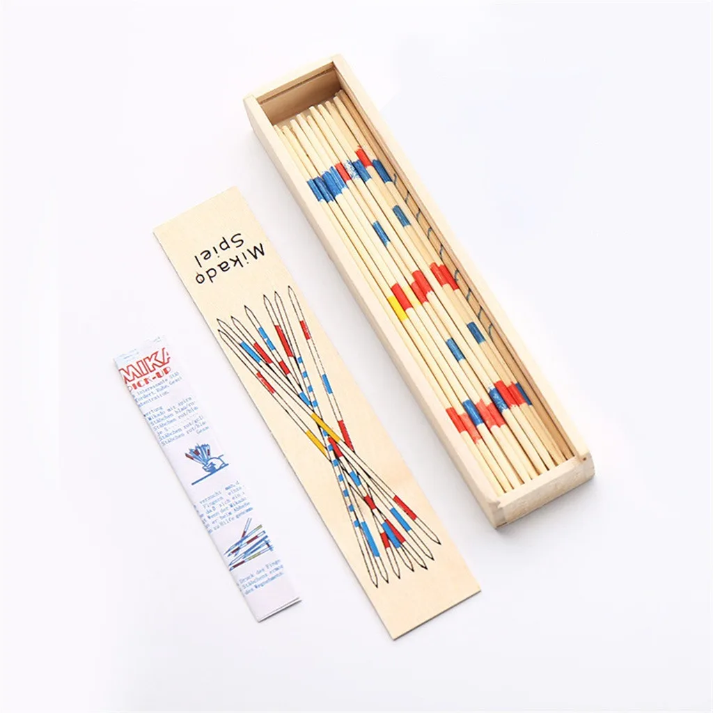 

Baby Educational Wooden Traditional Mikado Spiel Pick Up Sticks With Box Game Educational toys for Parent-child Interaction
